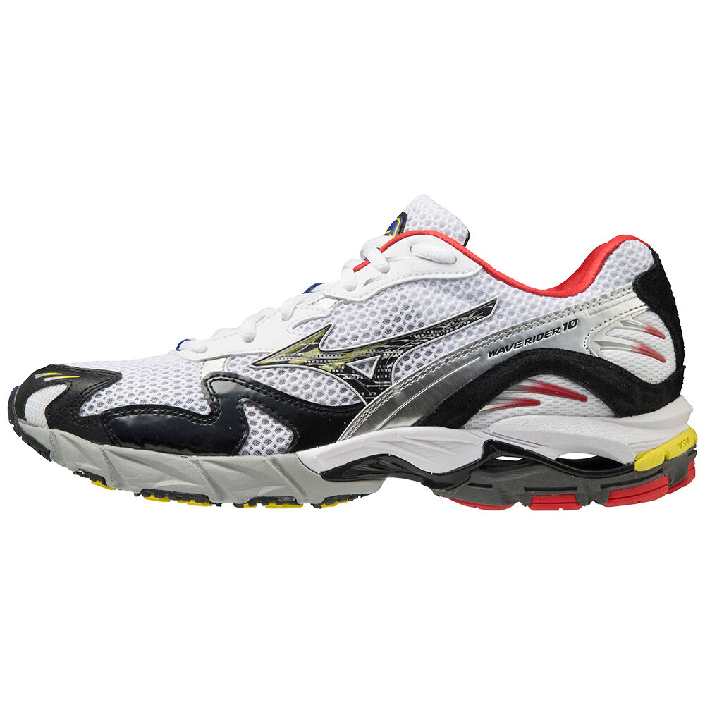 Panske Tenisky Mizuno Wave Rider 10 Biele/Čierne/Červené Vypredaj NPBE04721